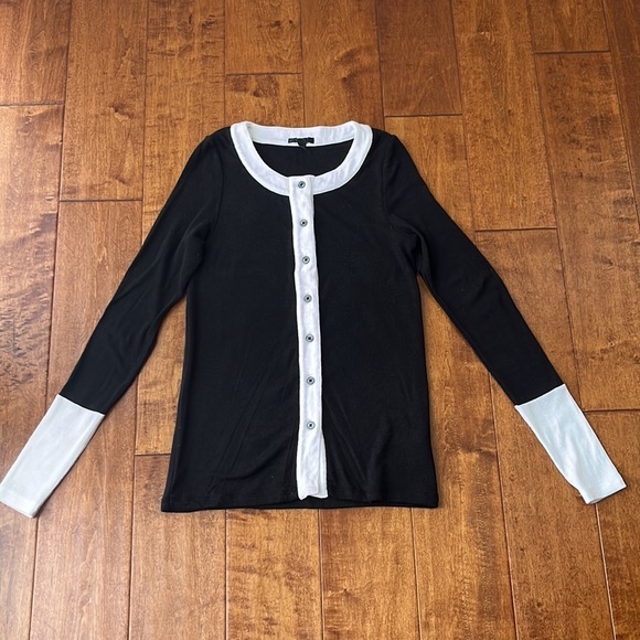 ATM Anthony Thomas Melillo Knit Contrast Sweater Cardigan   Size XS - Picture 8 of 14